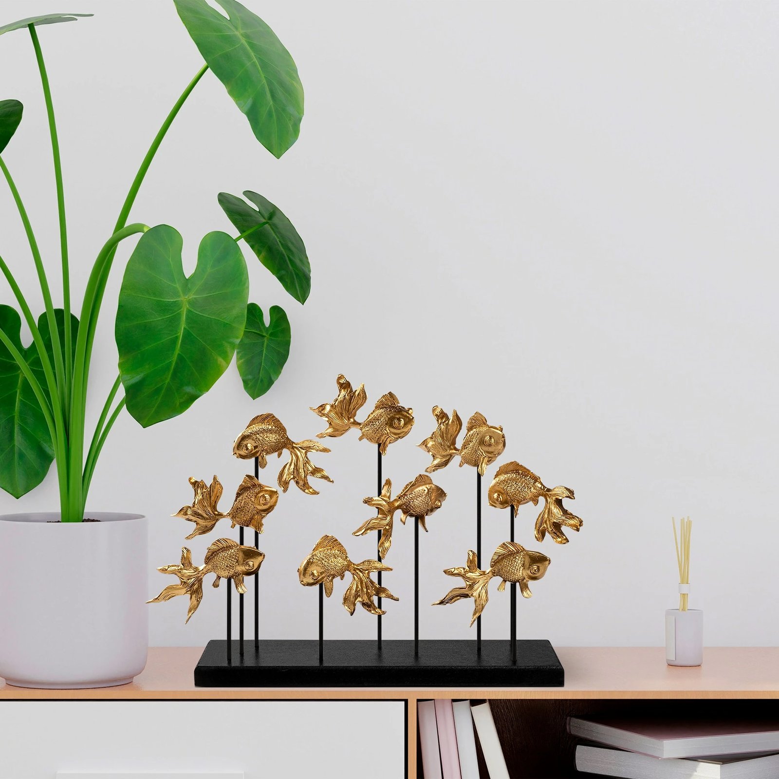 Objekt dekorativ GOLDFISH 1, ngjyrë ari, Evila Originals