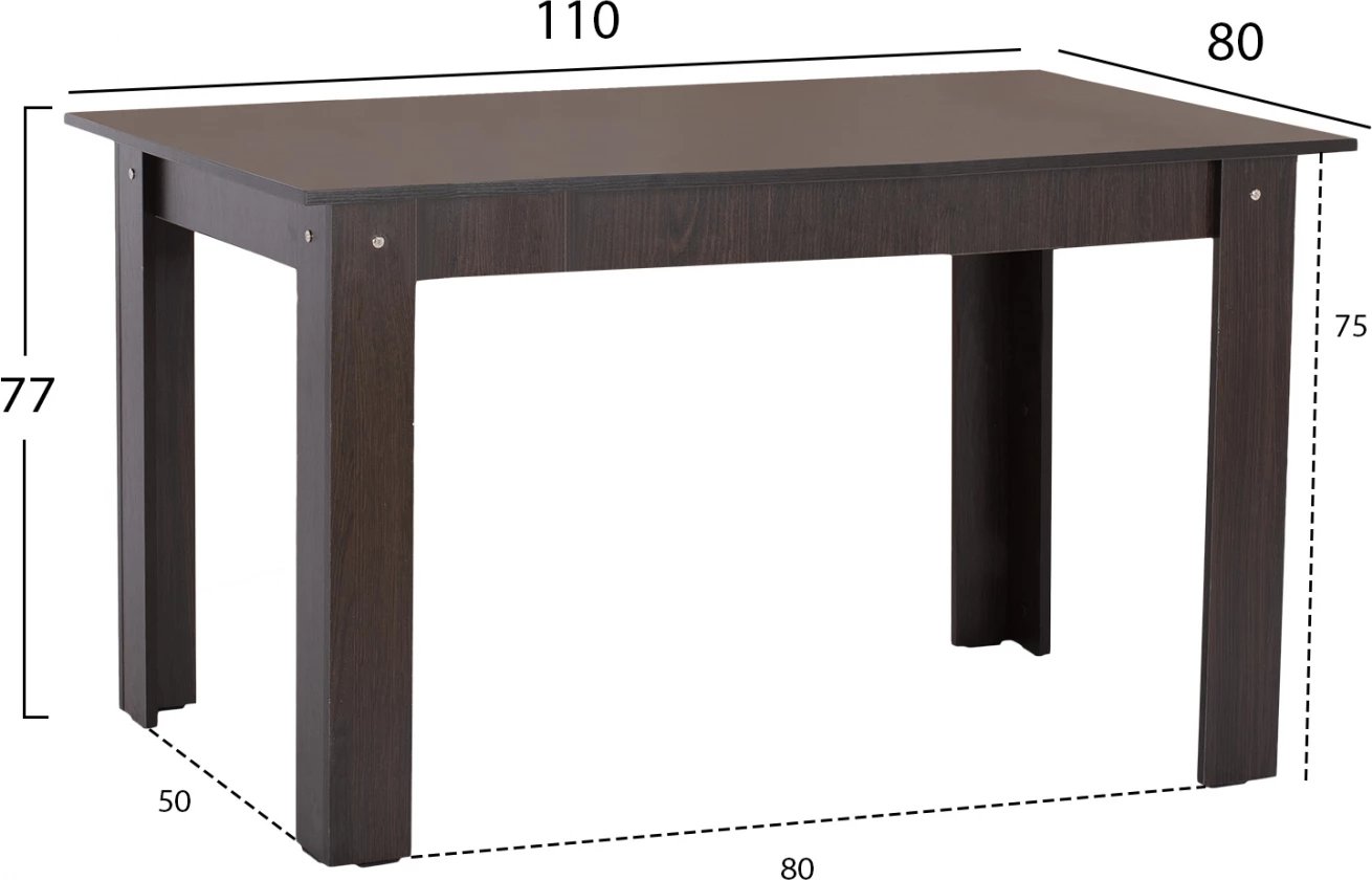 Tavolinë kuzhine KELVIN, 110x80x77cm, WENGE, FH2428.02