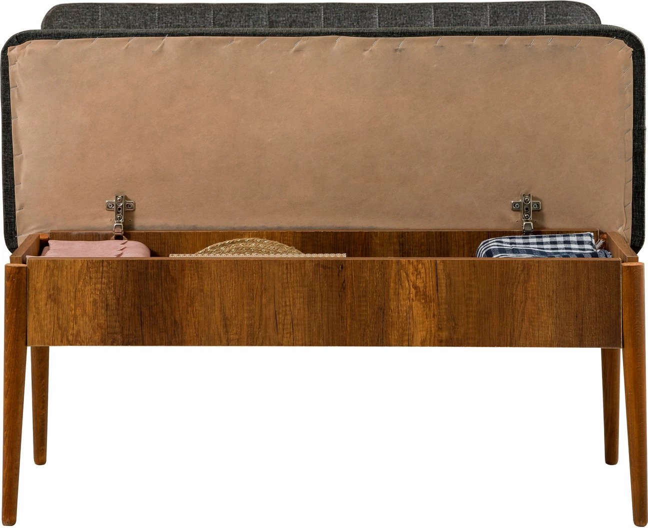 Bank Skye Decor, ngjyrë arre dhe antracit, me hapësirë ruajtje