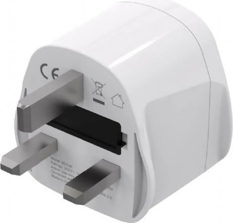 adapter udhëtimi rryme, Gembird A-AC-UKMINTF, World → UK, 10A, prizë G e tokëzuar, e bardhë