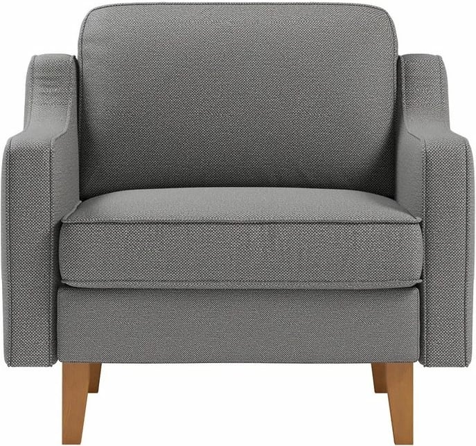 Karrige një vendëshe Robin, ngjyrë obsidian, këmbë druri, Atelier del Sofa