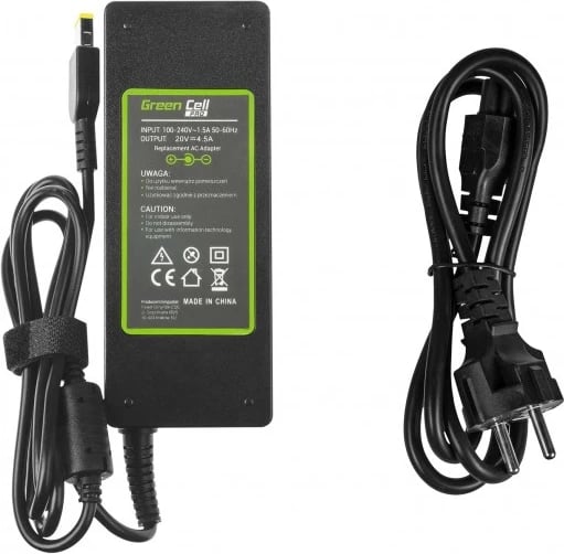 Karikues për laptop Lenovo Green Cell PRO, 90W 20V, i zi 