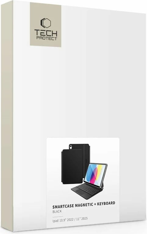 Mbështjellës me tastierë Tech-Protect SmartCase Magnetic për iPad 10.9" 2022 / iPad 11" 2025, e zezë