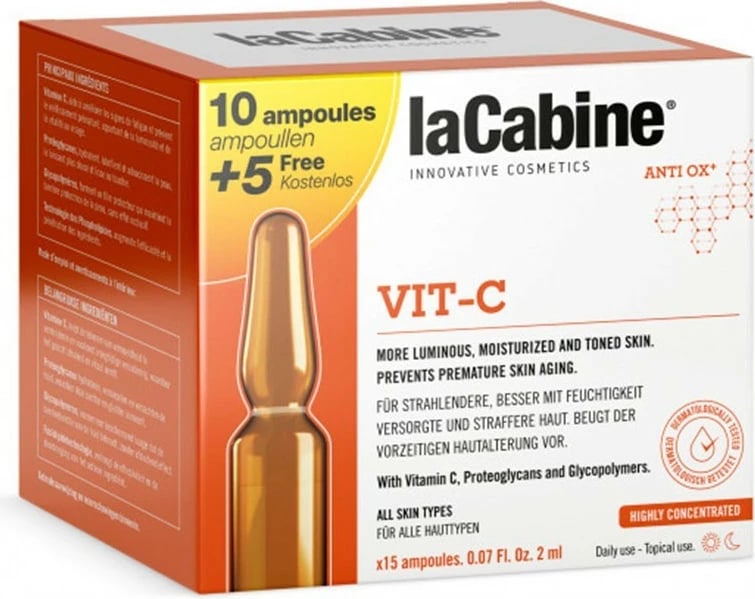 Ampula për fytyrë LA CABINE Vitamina C uniseks, 15 copë