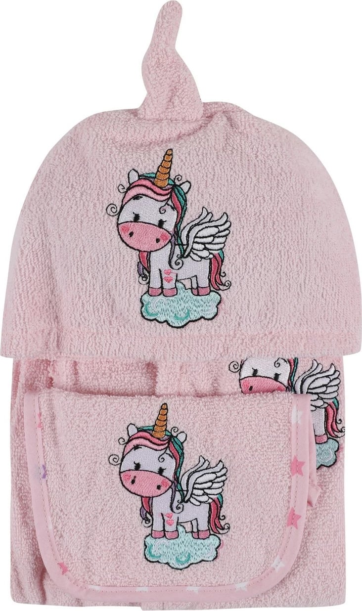 Set banjo për bebe, temë unikorn, rozë, për moshën 0-2 vjet
