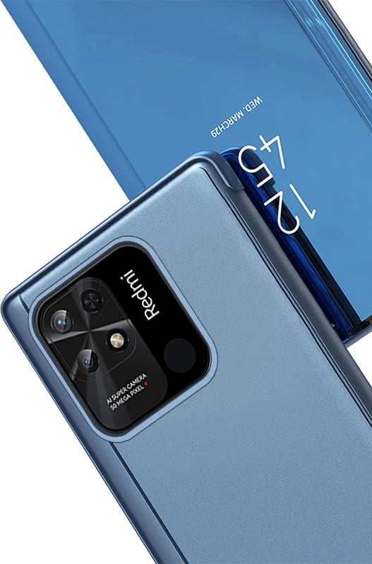 Mbështjellës Hurtel Clear View Case për Xiaomi Redmi 10C, me kapak, e zezë