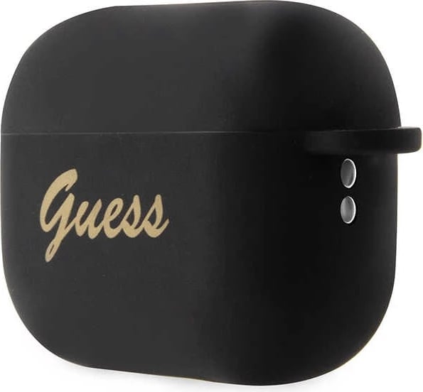 Mbështjellës Guess për AirPods Pro 2, Silicone Charm Collection, i zi, me varëse zemër