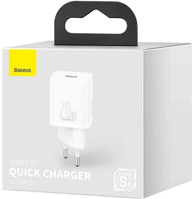 Karikues i shpejtë Baseus Super Si Quick Charger 1C, 20W, USB-C, Bardhë