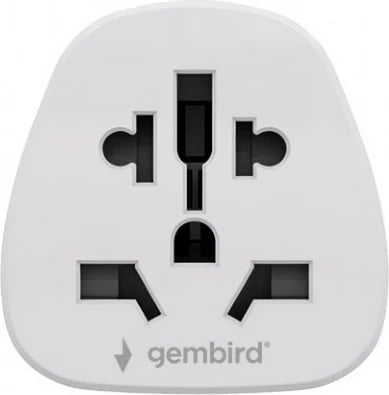 adapter udhëtimi rryme, Gembird A-AC-UKMINTF, World → UK, 10A, prizë G e tokëzuar, e bardhë