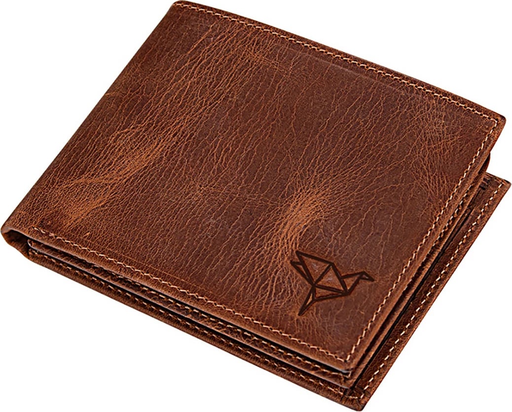 Portofol për burra, lëkurë natyrale, ngjyrë tan, Zoozie Bags Jackson Crazy