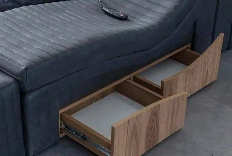 Krevat dopio me funksione të mençura, ngjyrë e zezë, Skye Decor