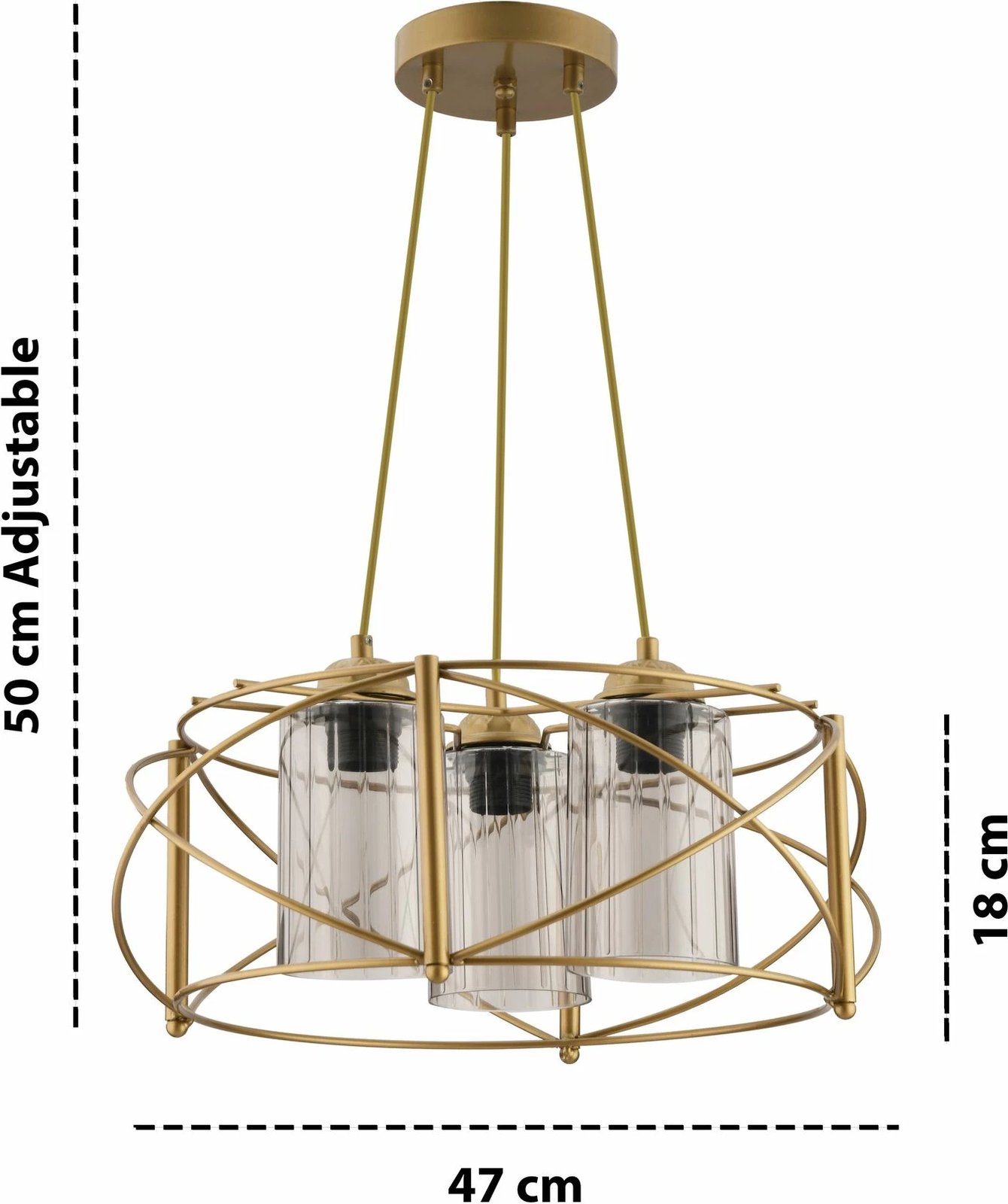 Llambë tavani Opviq, xham Dratkruh, ngjyrë ari dhe gri