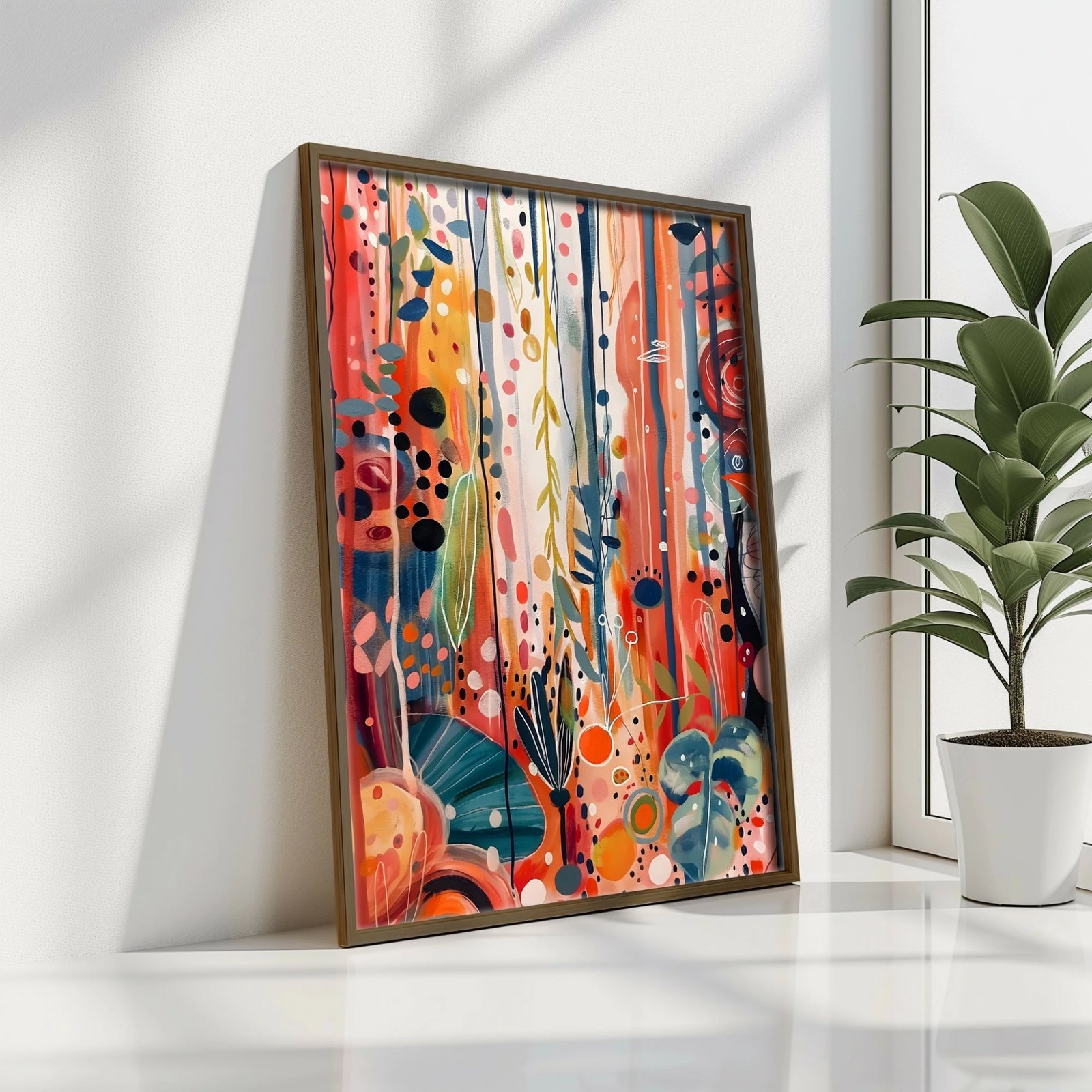 Pikturë dekorative me kornizë MDF, shumëngjyrëshe, Wallity, GE174-L