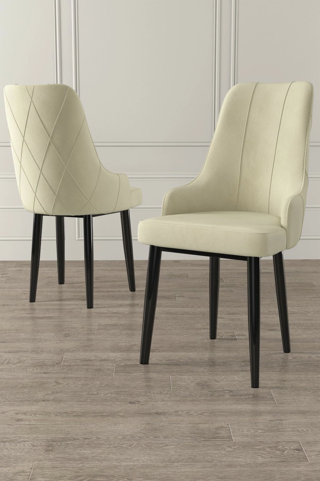 Set karrigesh (4 copë) Hanah Home, Trex, krem, e zezë