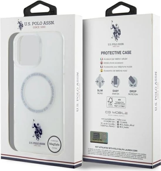 Mbështjellës U.S. Polo Assn. për iPhone 16 Pro, MagSafe, Bardhë Mbështjellës U.S. Polo Assn. për iPhone 16 Pro, MagSafe, Bardhë