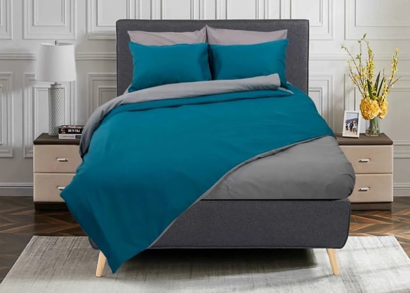 Set çarçafësh King Size NEXT Rainbow, 50% pambuk, 220x250cm, Emerald-Grey