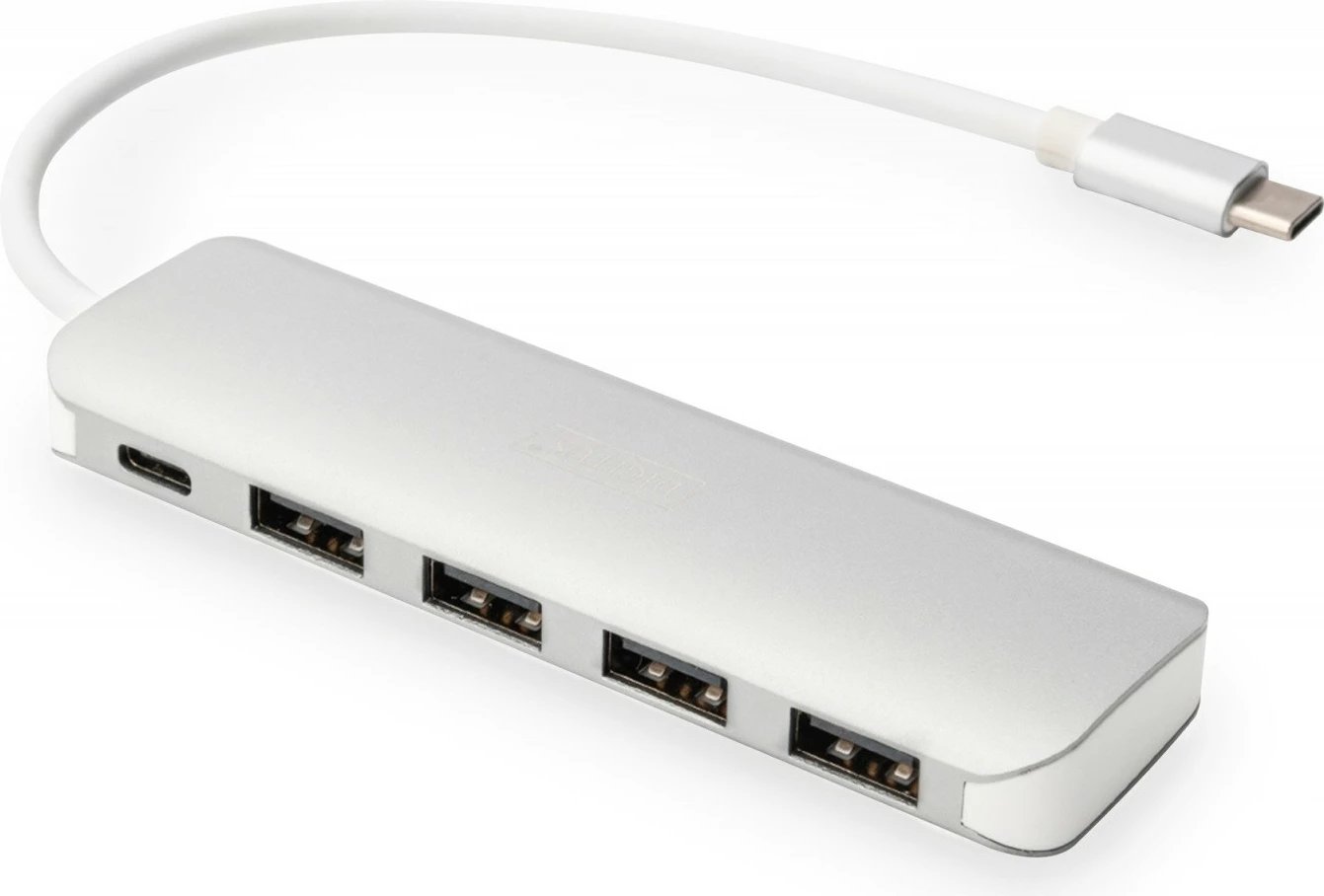 HUB USB 3.0 Digitus DA-70242-1, 4 porta, Type-C PD, alumini, argjendtë