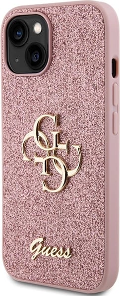 Mbështjellës Guess Glitter Script Big 4G për iPhone 15, Rozë Mbështjellës Guess Glitter Script Big 4G për iPhone 15, Rozë