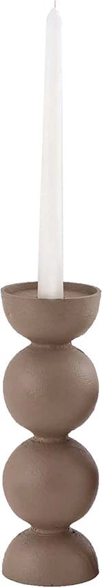 Mbajtëse qirinjsh Formas, alumin, ngjyrë bezhë e ashpër, 8x8x24 cm