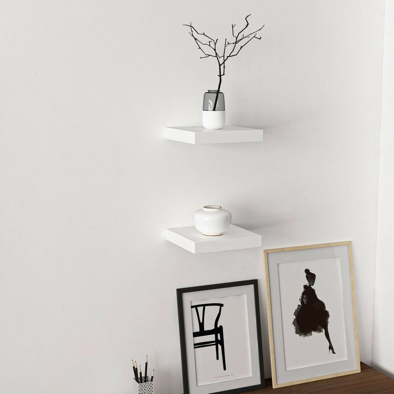 Raft muri Skye Decor, i bardhë, Gizli2 23