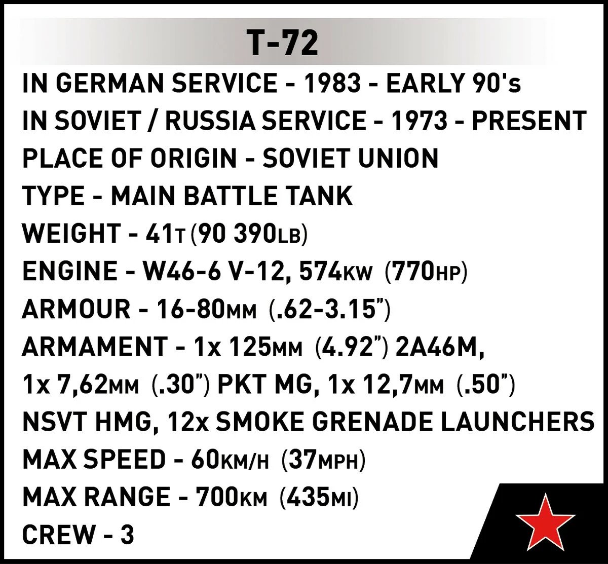 Set lodrash ndërtimi Cobi Klocki T-72 Armed Forces, 680 pjesë, me figurë, Jeshile Set lodrash ndërtimi Cobi Klocki T-72 Armed Forces, 680 pjesë, me figurë, Jeshile