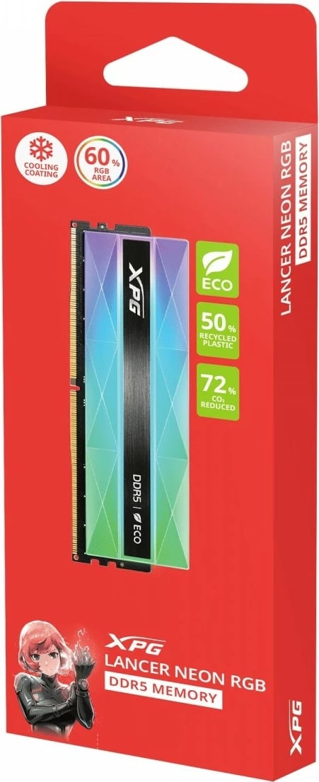 RAM Memorje Adata XPG Lancer NEON DDR5, 32GB (2x16), 6400MHz, CL32, RGB