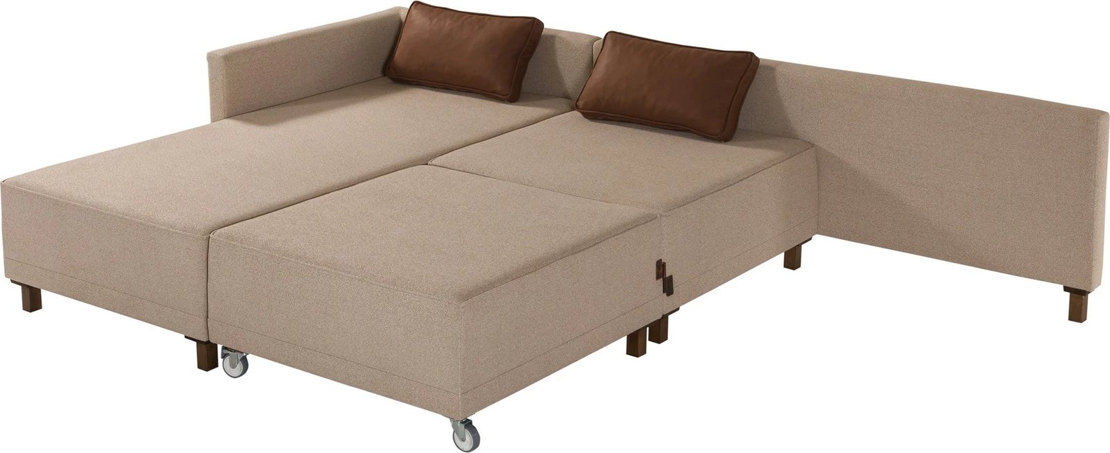 Kënd-sofë krevati Atelier del Sofa, Matris majtas, ngjyrë kafe