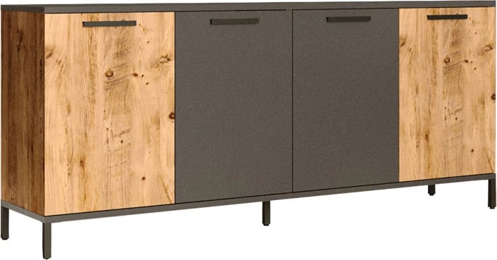 Bufe Kermit ngjyrë gri e errët-lisi 160x40x72cm