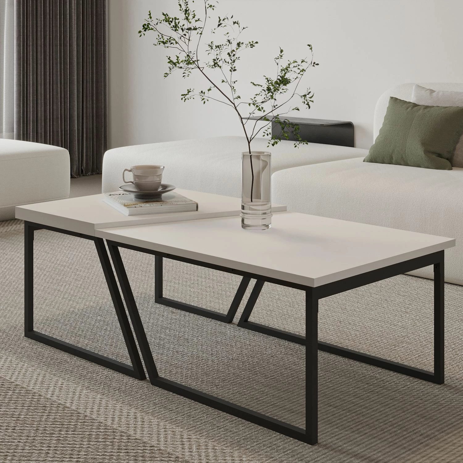 Set tavolinash kafeje Skye Decor, Verona P0024623, e bardhë