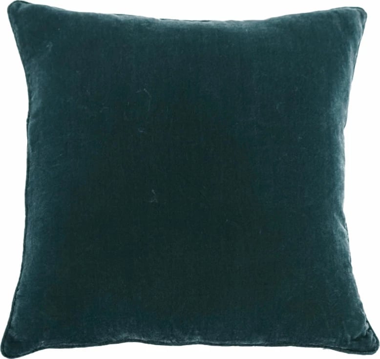 Jastëk dekorativ Belgium, kadife, ngjyrë petrol, 50x50cm