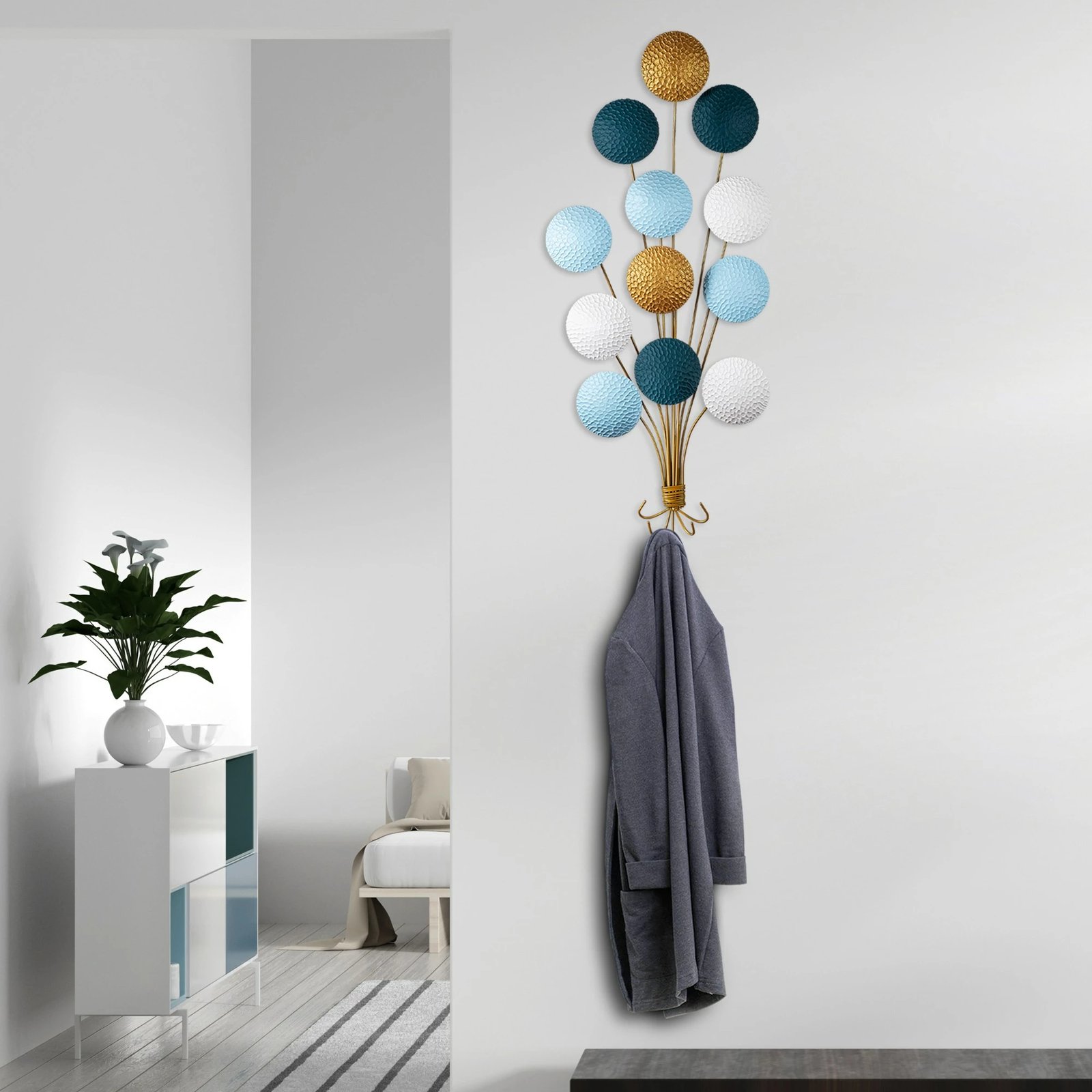 Aksesor dekorativ metalik për mur Wallity, Speckle, shumëngjyrësh, 50x100x4cm