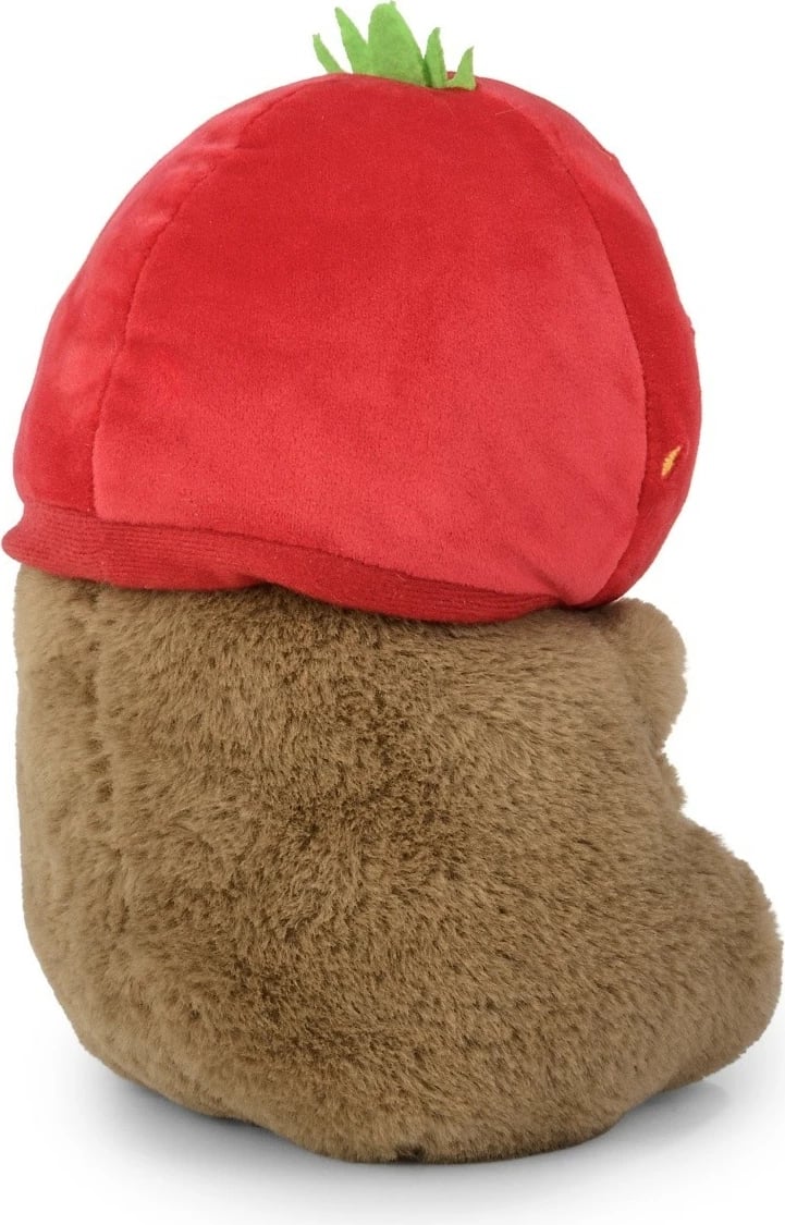 Lodër pelushi Daffi Capybara M-606 me kapelë luleshtrydhe, 20 cm, Kafe e Kuqe