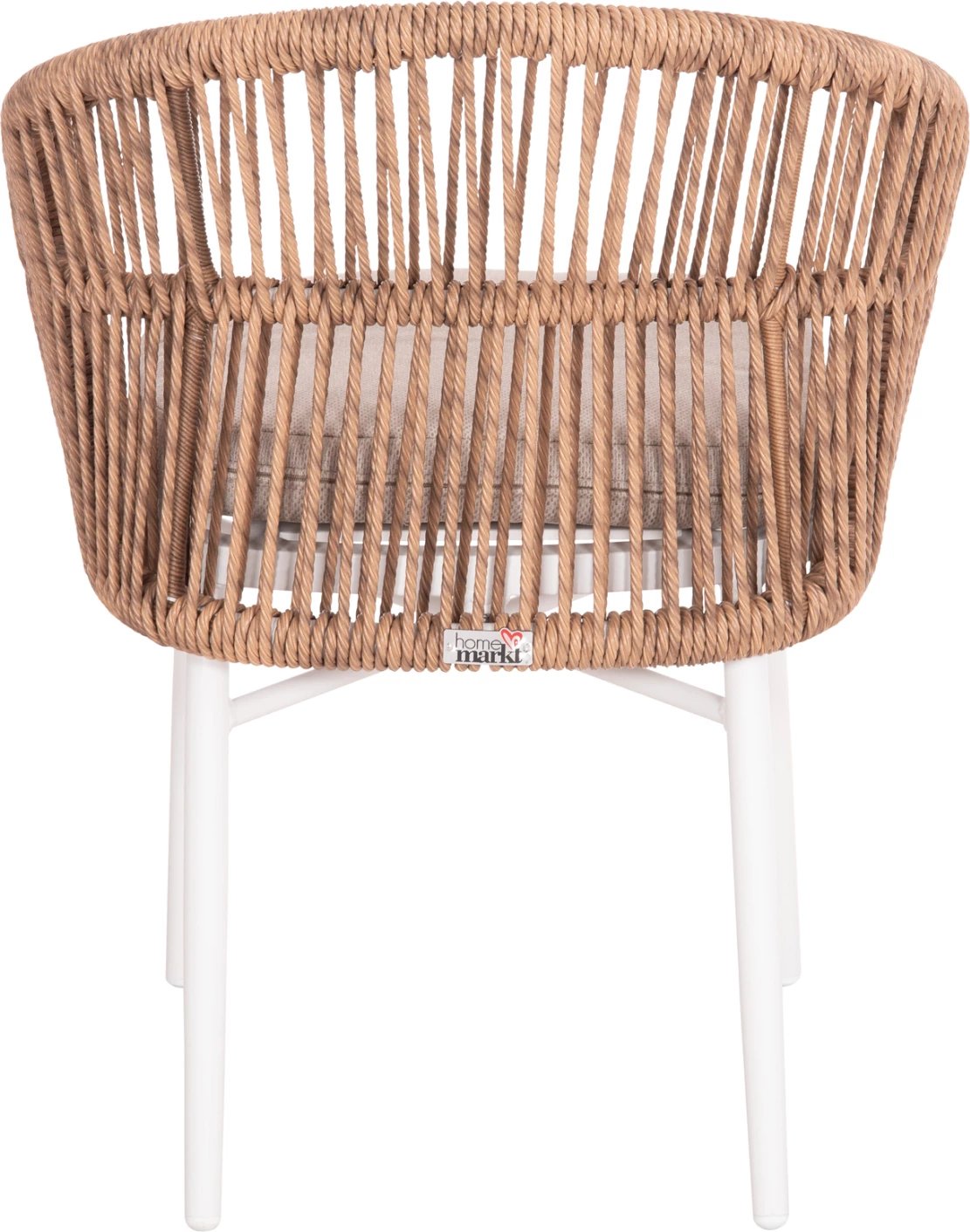 Karrige alumini ALABAMA FH6265.02 ngjyrë e bardhë-P.E. Rattan natyral-jastëk bezhë 58x61x75Hcm