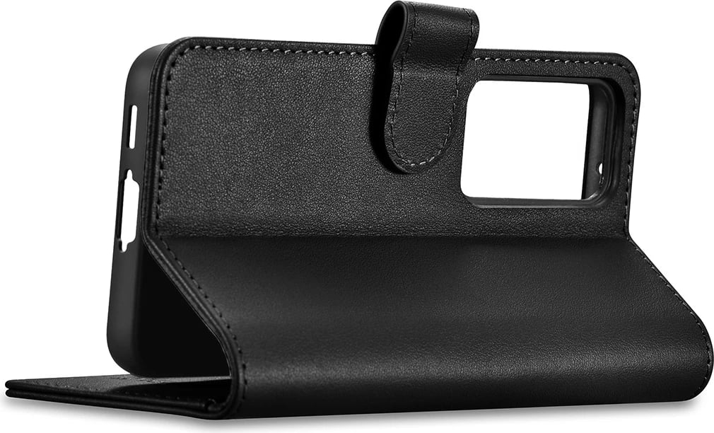 Mbështjellës iCarer Haitang Wallet Case për Samsung Galaxy S23+, lëkurë, e zezë