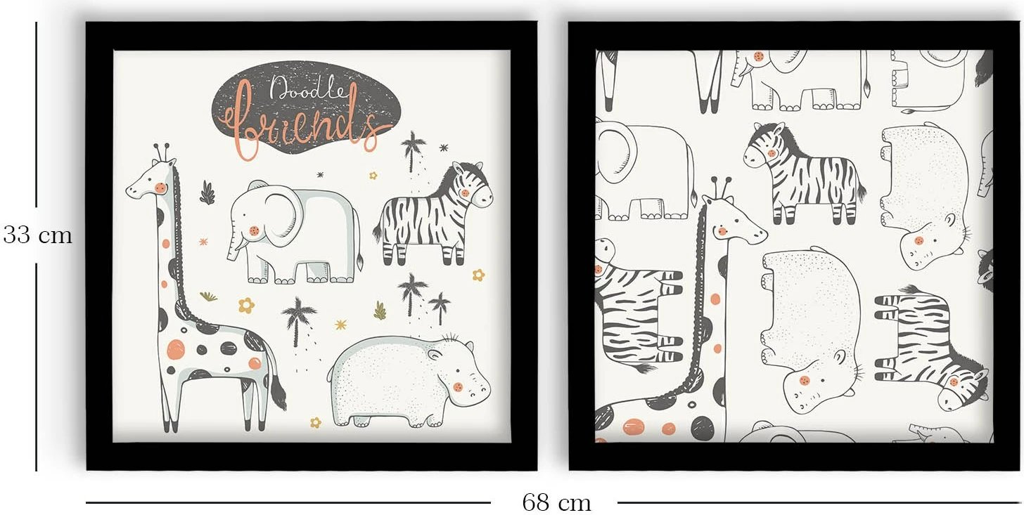 Pikturë dekorative me kornizë MDF (2 copë), Wallity, 2P3333SCT-001