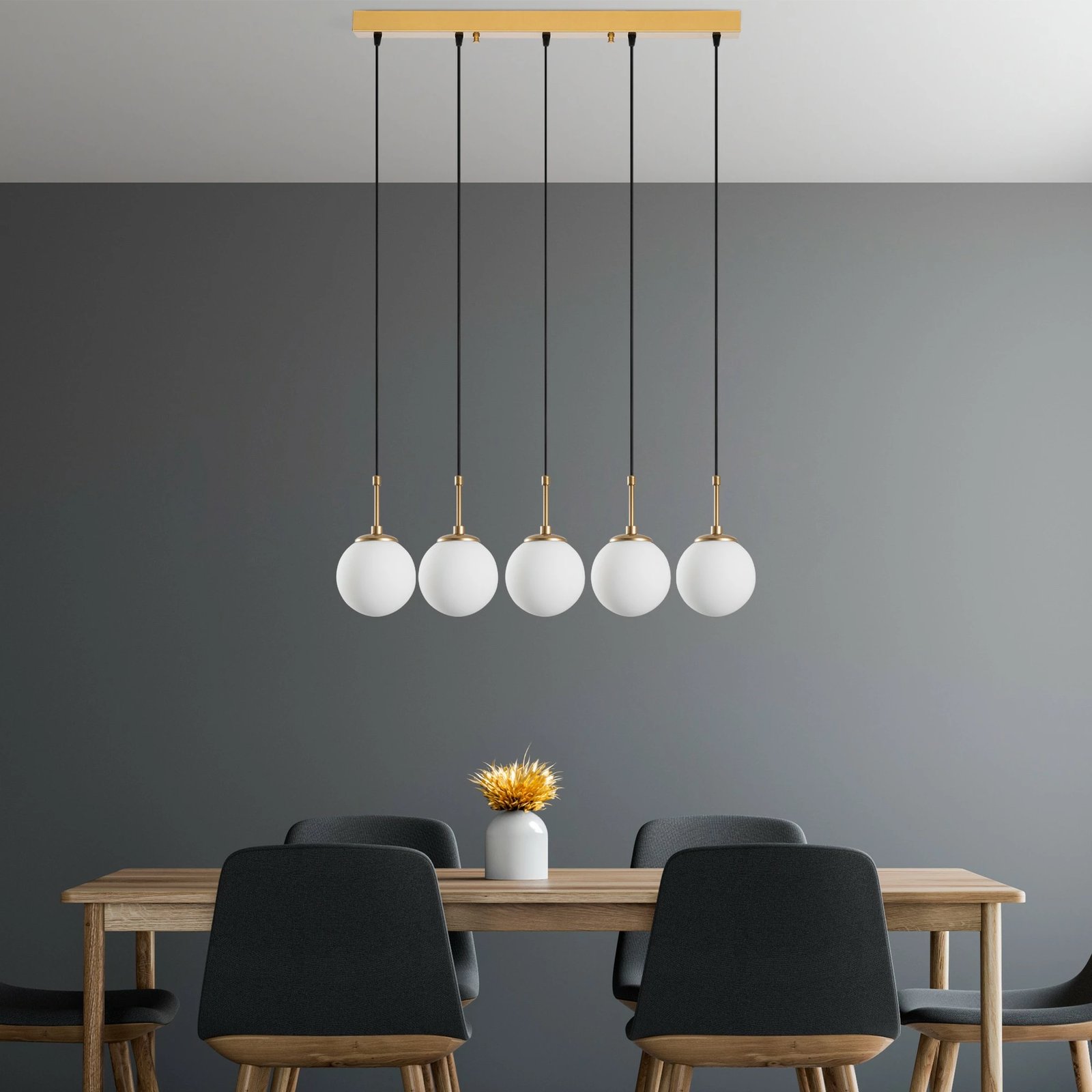 Llambë tavani Opviq Orbital, ngjyrë ari, 80x15x115cm