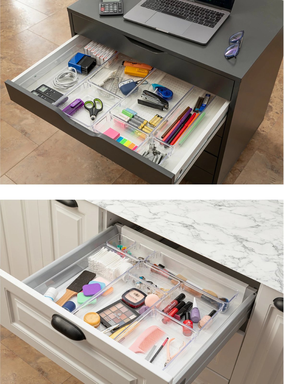 Set organizues për sirtar, transparent, 8 copë