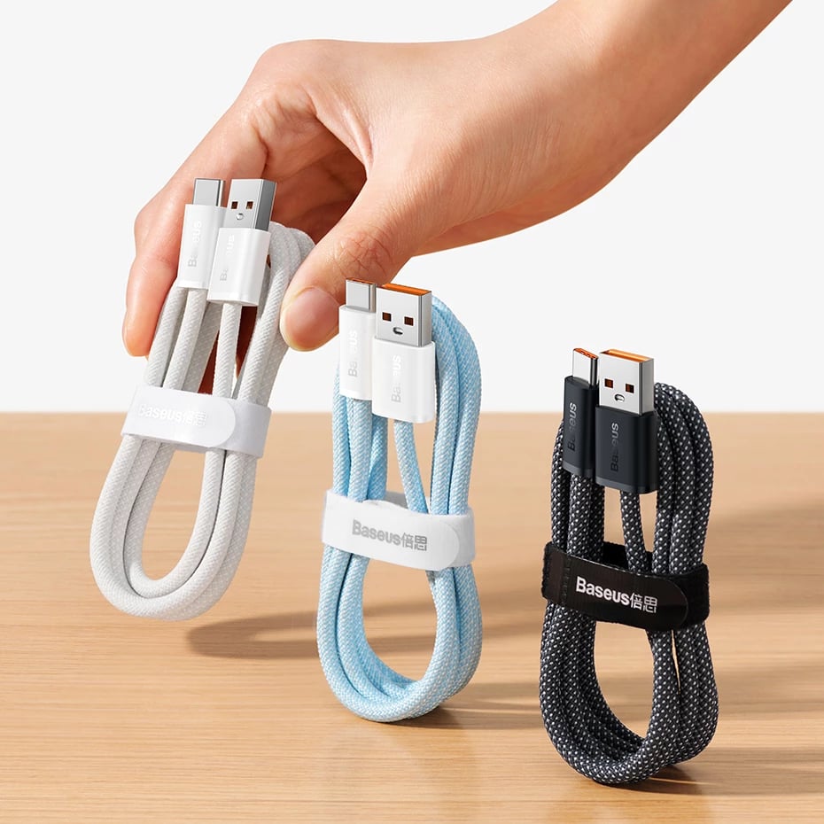 Kabllo Baseus Dynamic Series USB-A në USB-C, 2m, 100W, Bardhë