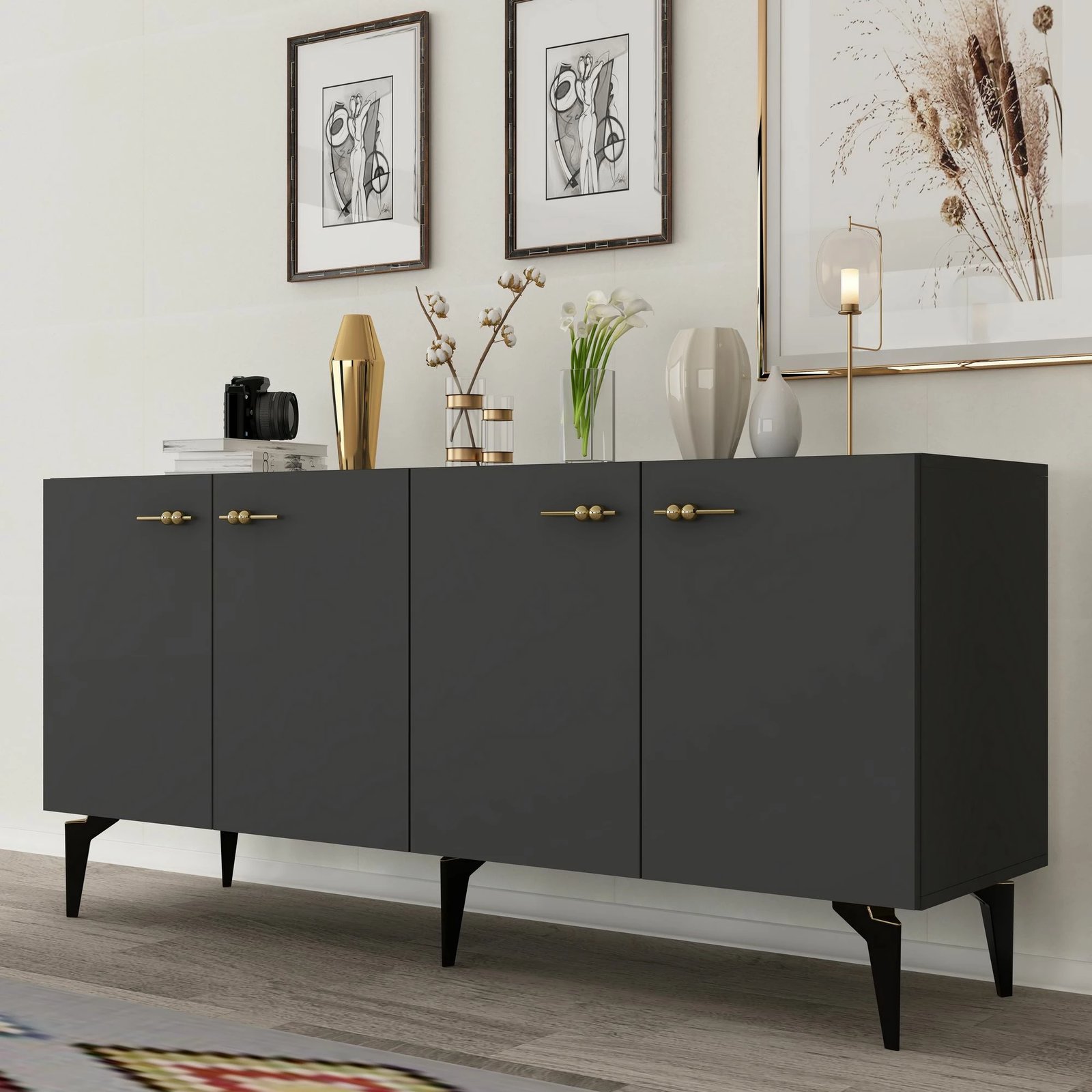 Konsolë Skye Decor, ngjyrë antracit, Rüya