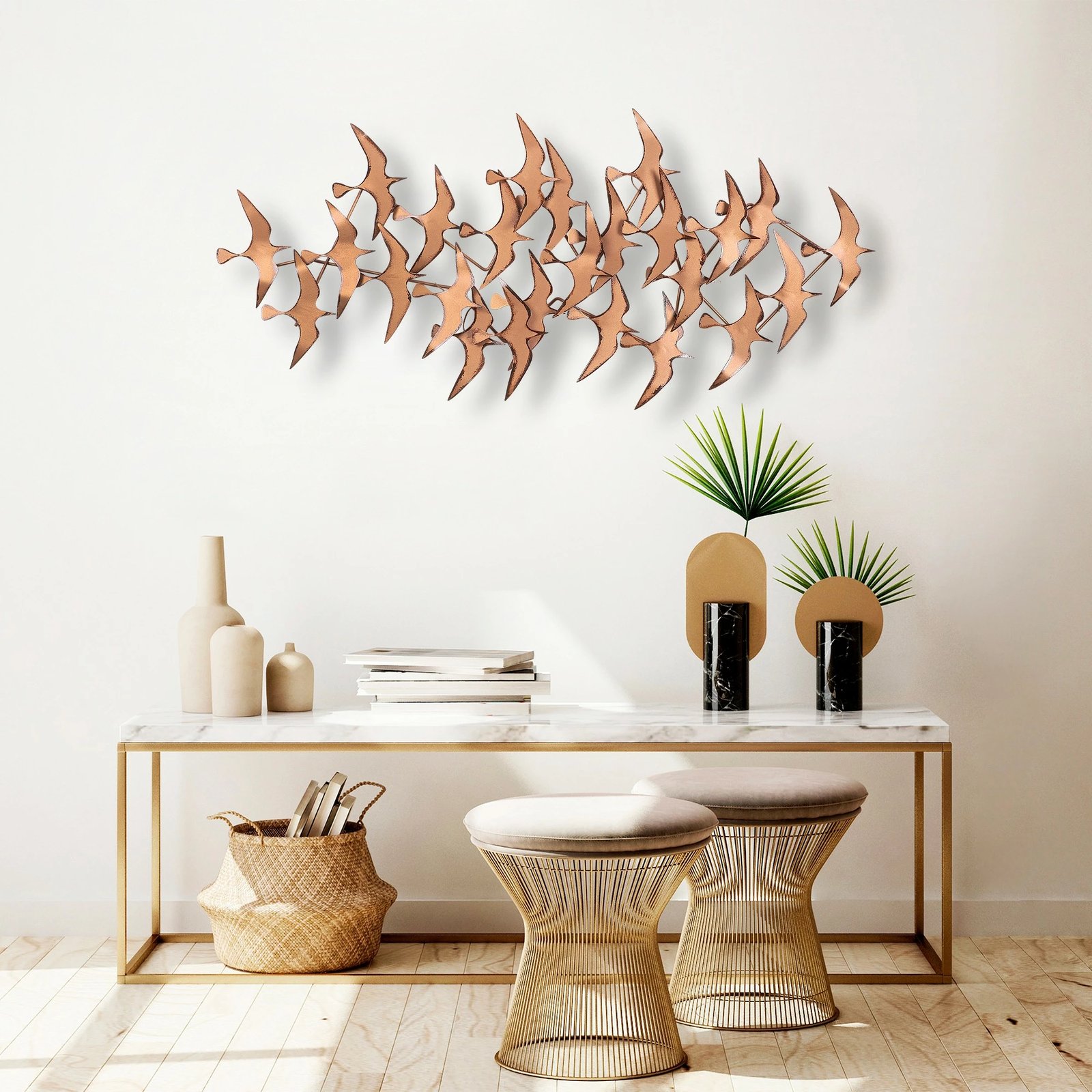 Aksesor dekorativ metalik për mur, Wallity, Martılar