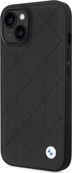 Mbështjellës BMW Leather Quilted për iPhone 14 6.1", i zi