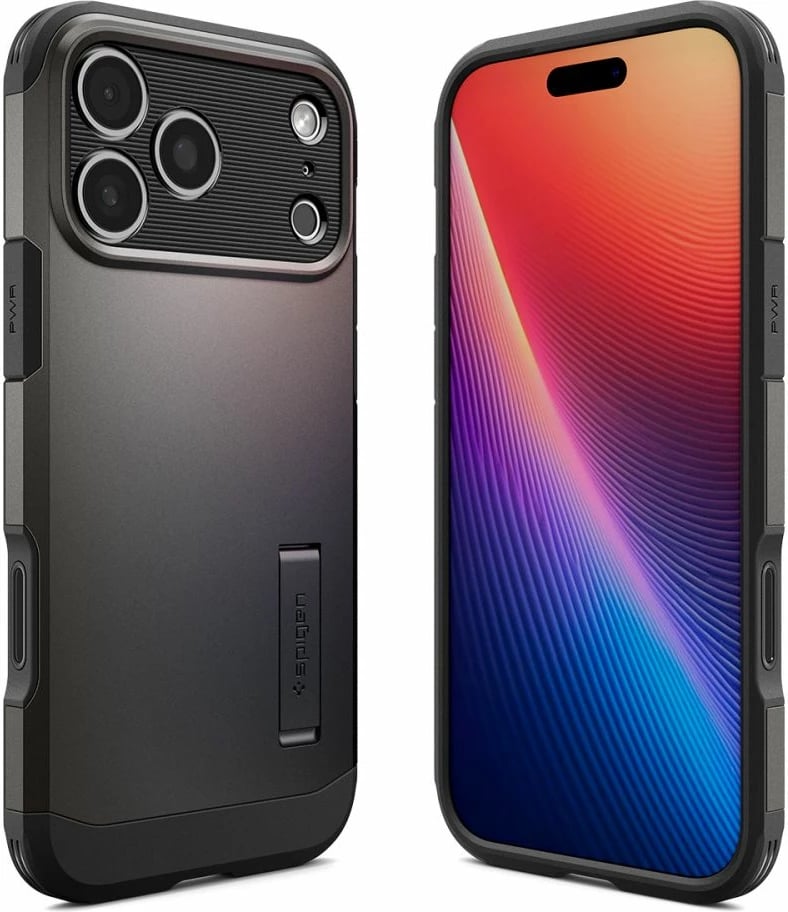 Mbështjellës Spigen Tough Armor "T" MagSafe për iPhone 17 Pro / 17 Pro Max, mbrojtje e fortë TPU+PC me shkumë, MagSafe, gri