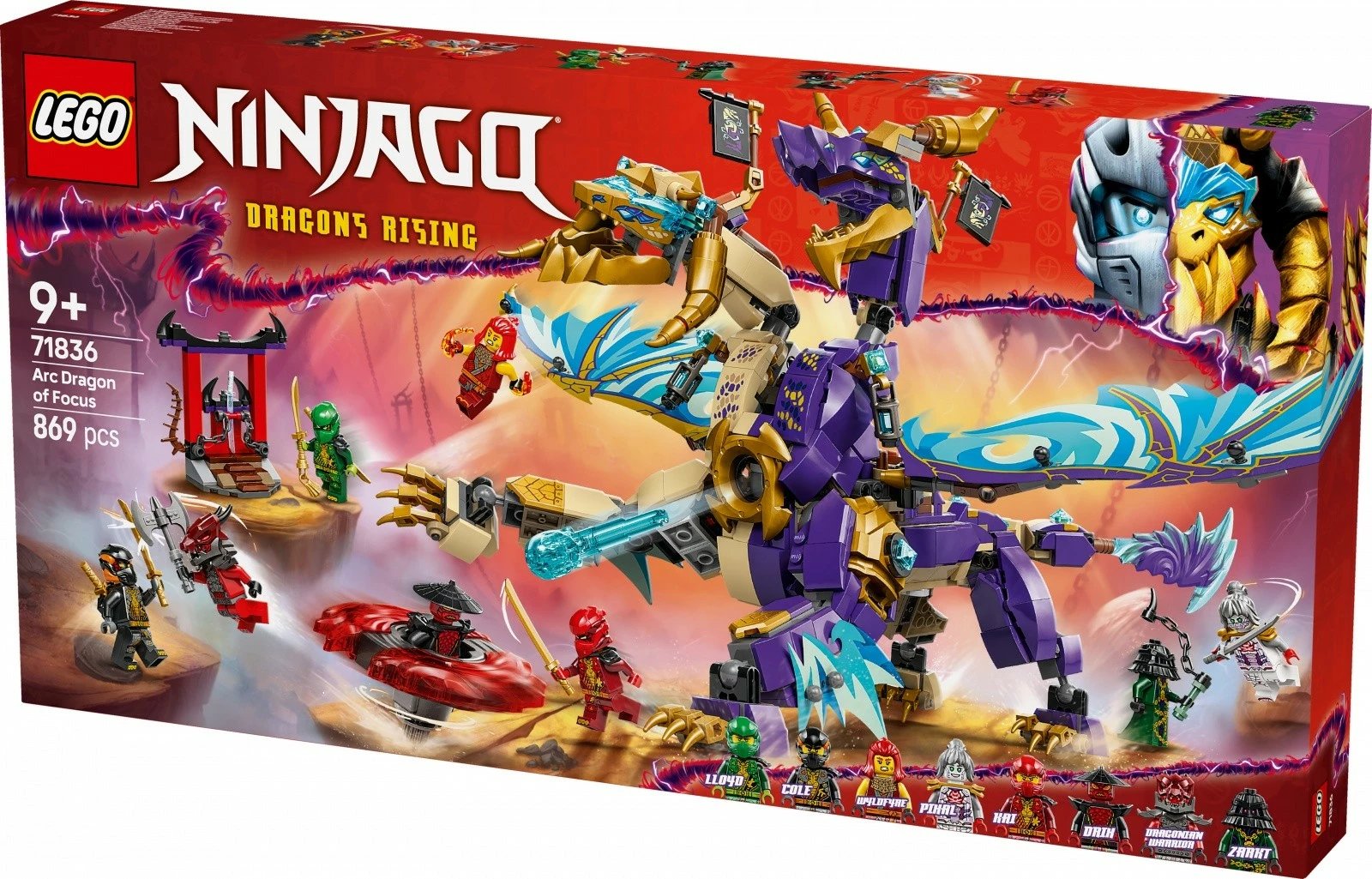 Set ndërtimi LEGO Ninjago 71836 Arcysmok Focus, 869 pjesë, plastikë, për fëmijë 9+