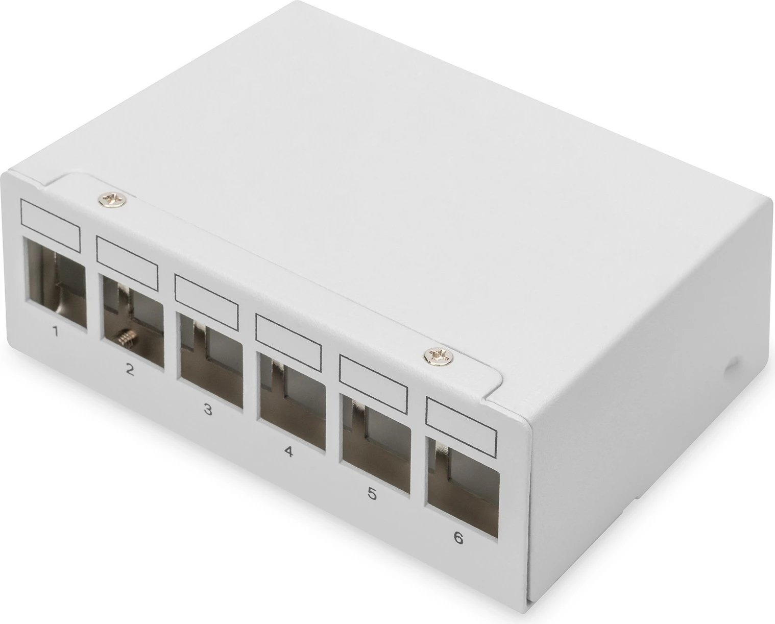 Patchpanel Digitus 6-portë, kasë çeliku, montim në mur, gri