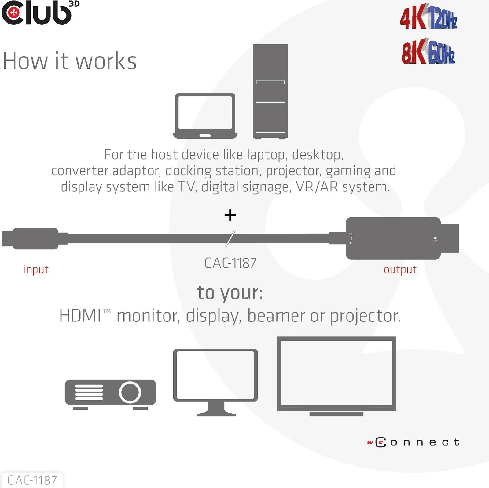 Kabllo Club3D Mini DisplayPort në HDMI 1.8m 8K60Hz e zezë