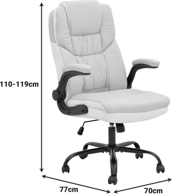 Karrige zyre menaxheri Stellar, ngjyrë bezhë-ekru, 70x77x110-119cm