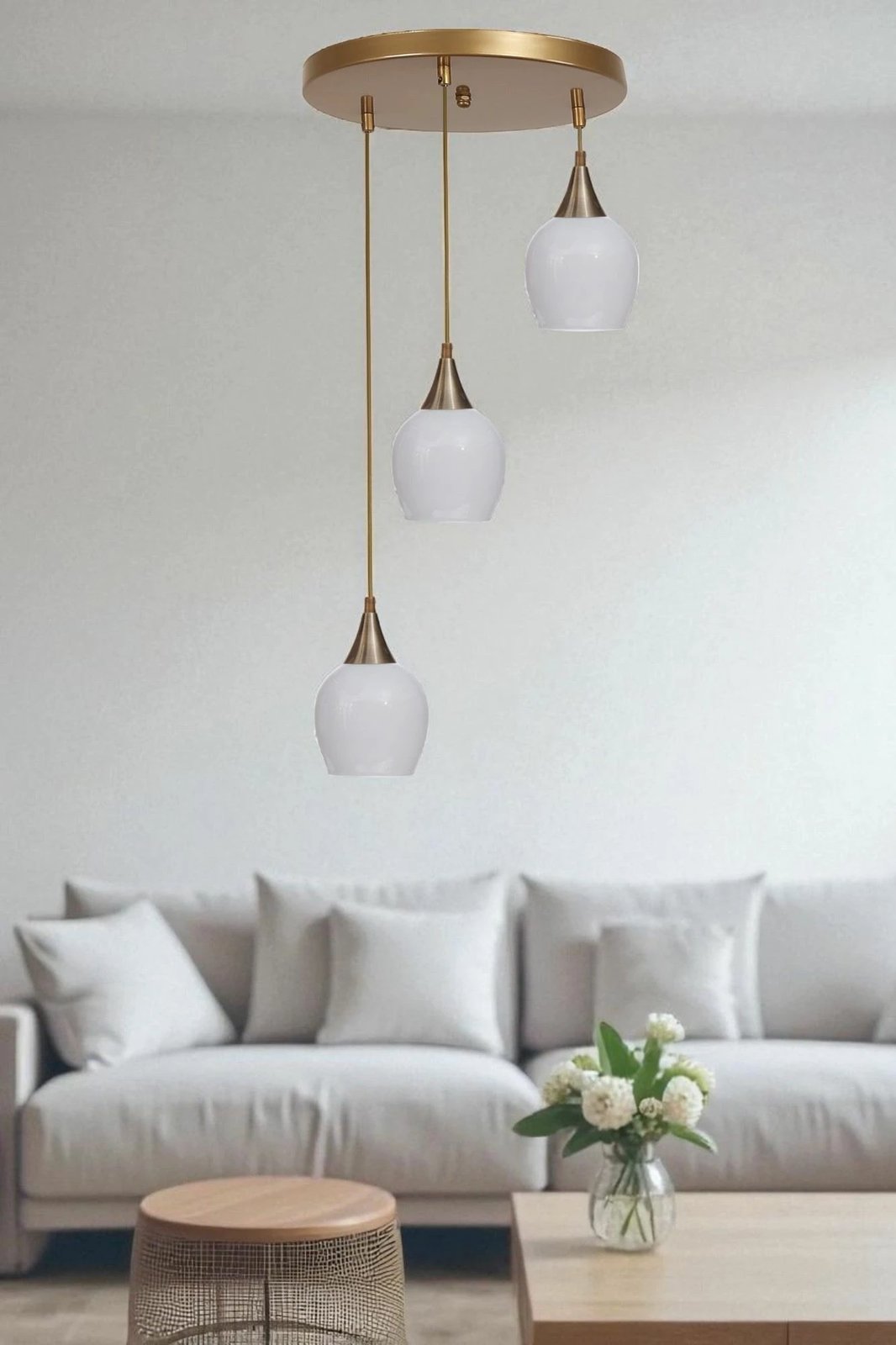 Llambadar Opviq, 9063-3, i bardhë dhe i artë