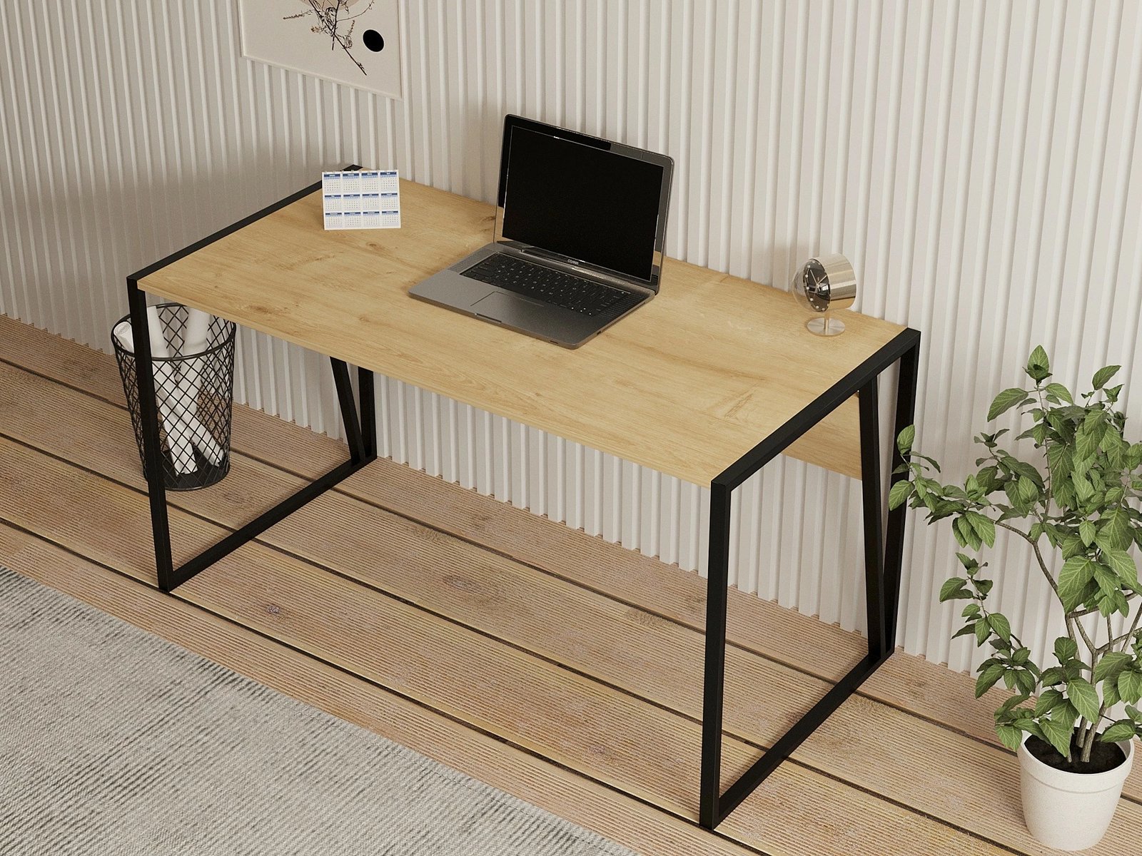 Tavolinë studimi Hanah Home, Cunda, ngjyrë safir e zezë