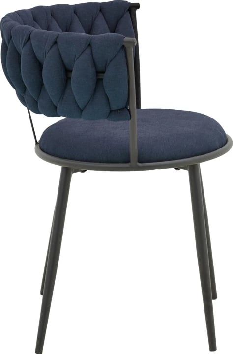 Karrige Alkia I, set prej 2 copësh, stof ngjyrë kaltër e errët, këmbë metalike të zeza, 57x58.5x72cm