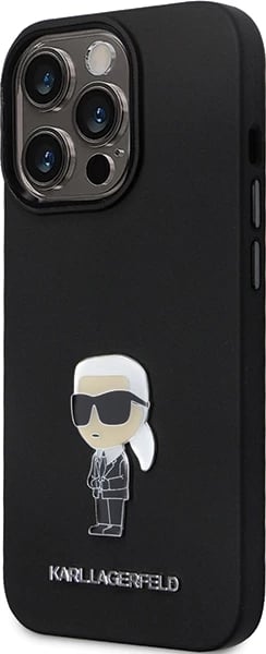Mbështjellës Karl Lagerfeld KLHCP13XSMHKNPK për iPhone 13 Pro Max, silikon, i zi